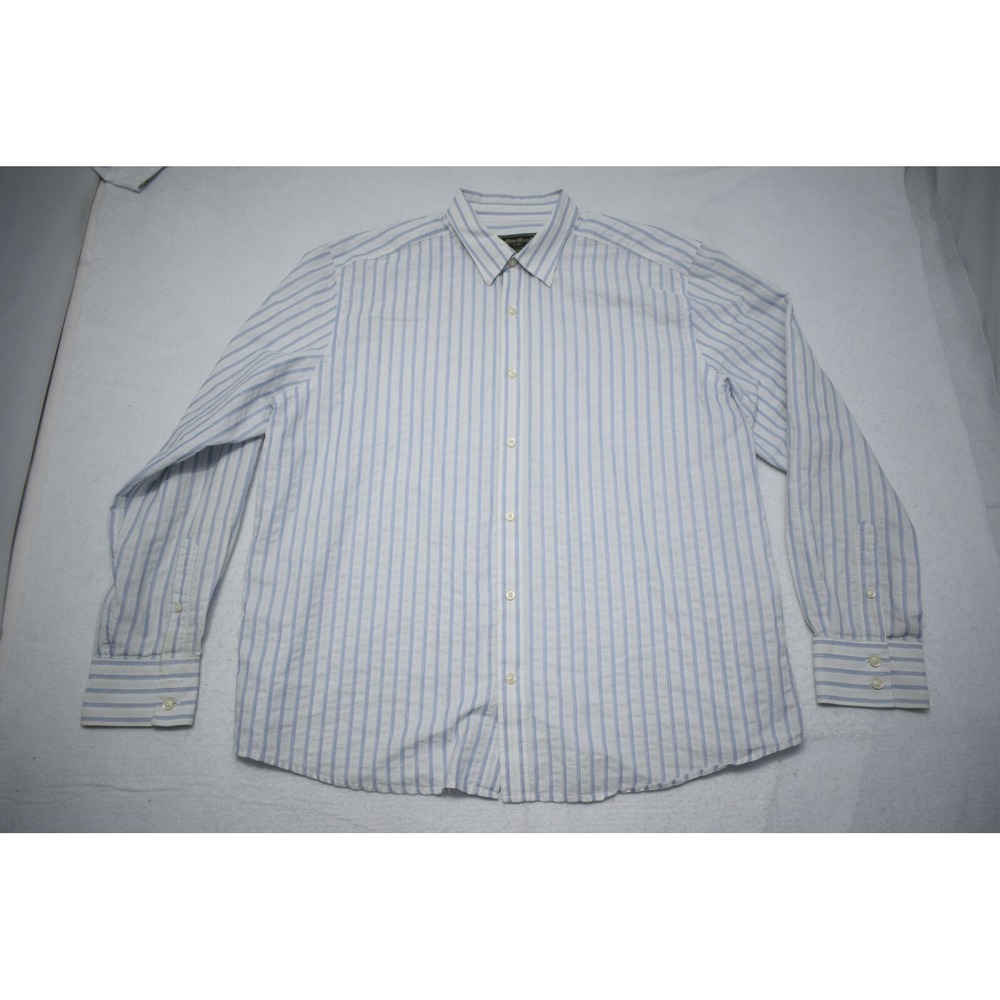 Eddie Bauer Button Up Shirt Striped Long‎ Sleeve Hiking Casual Mens Size XL